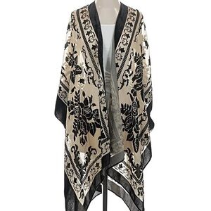Natural Life Black and Cream Sheer Kimono